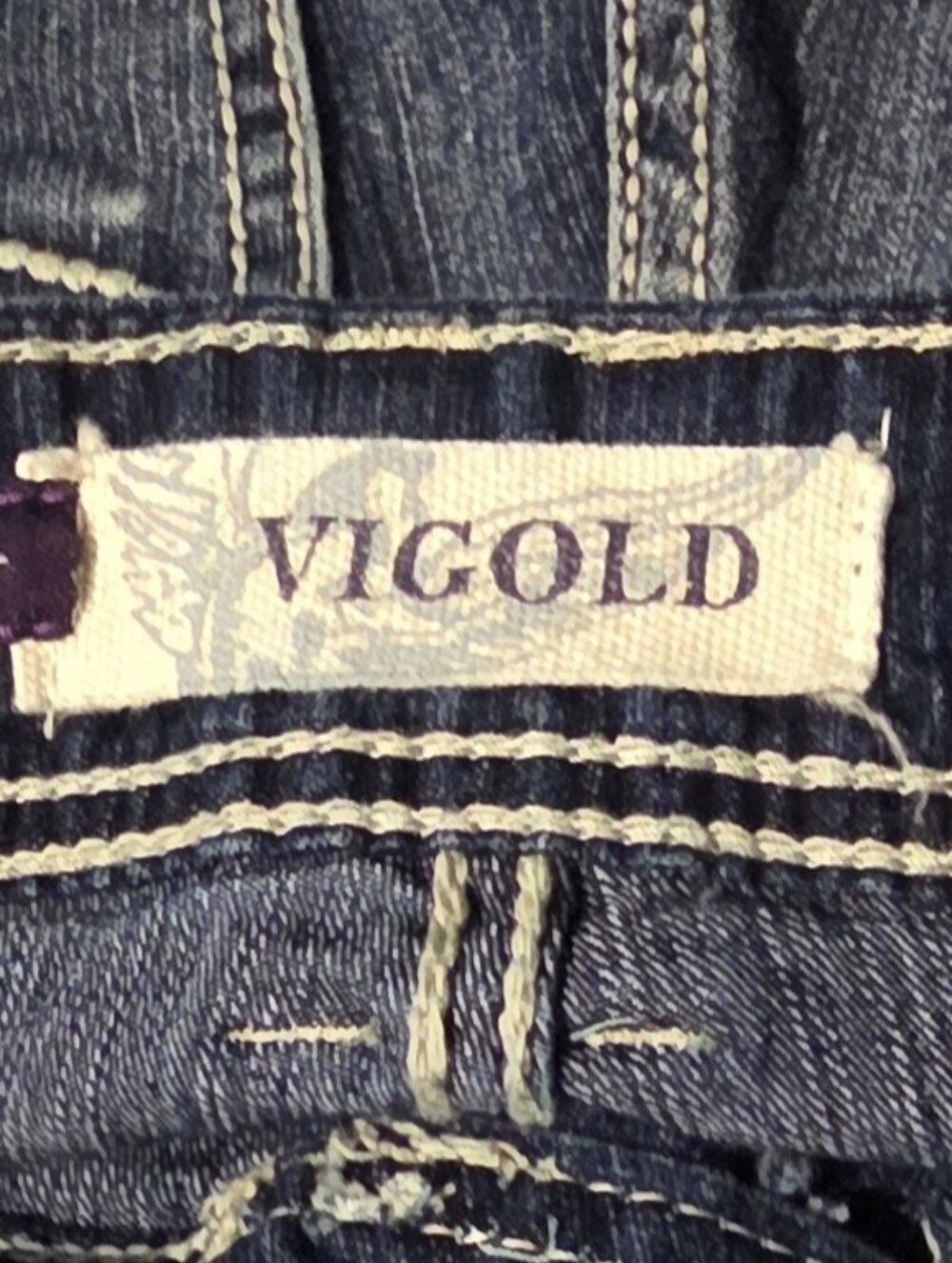 *Vigold Dark Indigo Denim Womens Shorts with Contrast Stitching Size 26 - Picture 7 of 7